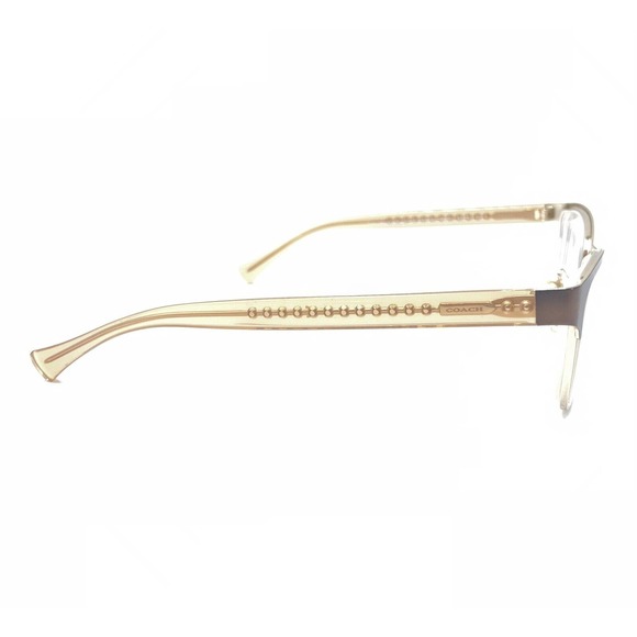 Coach HC 5067 9234 Satin Brown Gold Crystal Eyeglasses Frames 53-17 135 Women - Picture 4 of 12